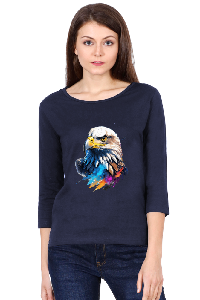 Women's Full Sleeve T-Shirt - "Eagle Modern Art" Design