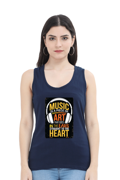 Female Tank Top - "Music Is a Piece of Art" Design