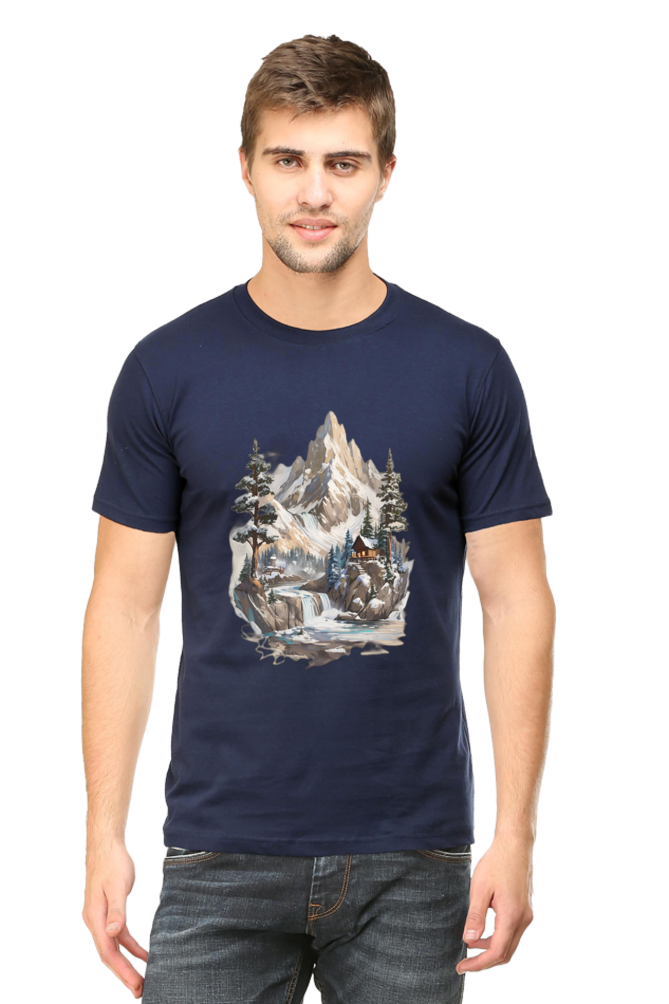 Regular Men's T-Shirt - "Mountain Scenery" Design