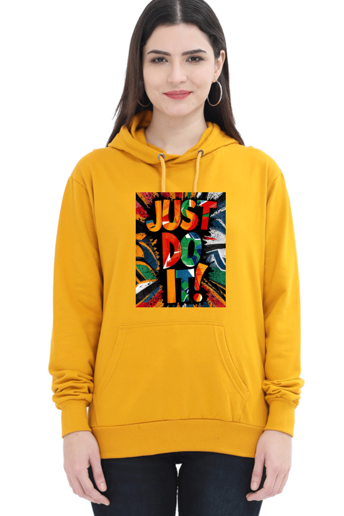 Women's Hooded T-Shirt - "Just Do It" Quote Design