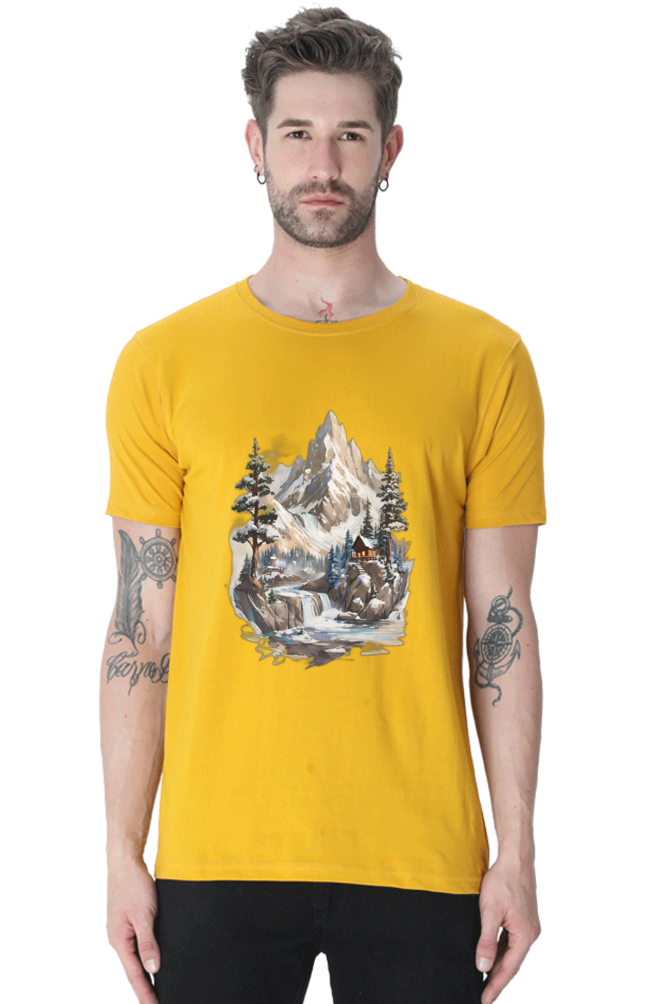 Regular Men's T-Shirt - "Mountain Scenery" Design