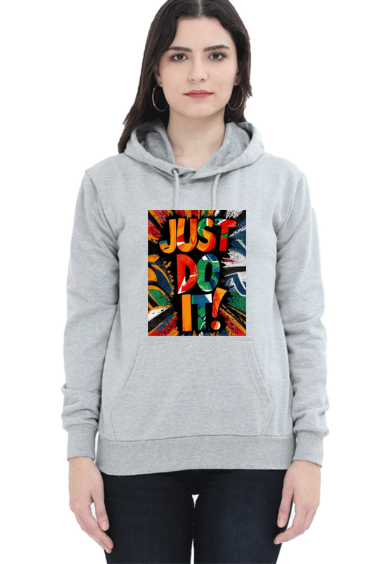 Women's Hooded T-Shirt - "Just Do It" Quote Design