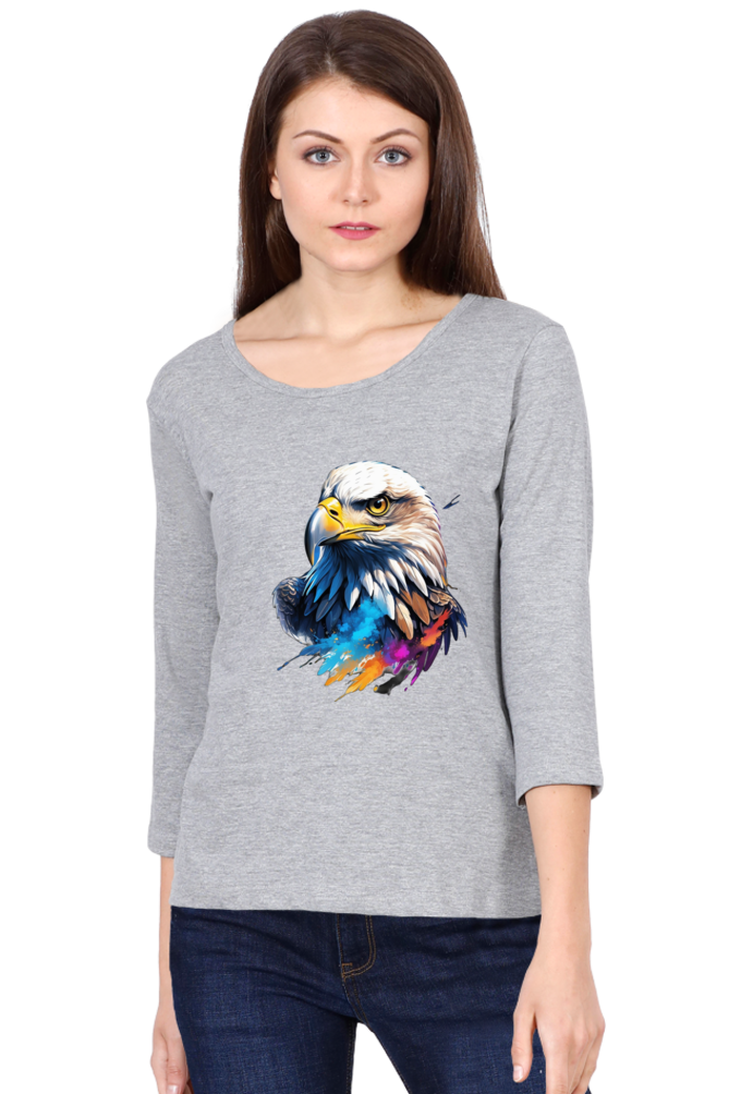 Women's Full Sleeve T-Shirt - "Eagle Modern Art" Design