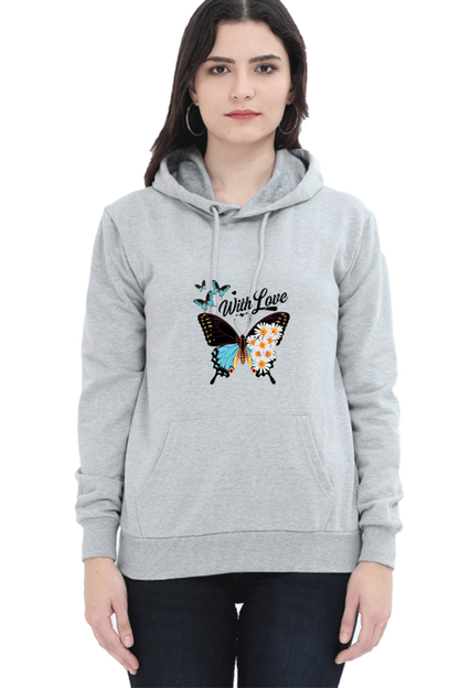 Unisex Hooded Sweatshirt - "Butterfly with Love" Design