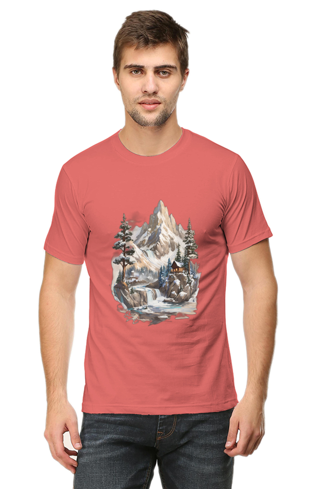 Regular Men's T-Shirt - "Mountain Scenery" Design