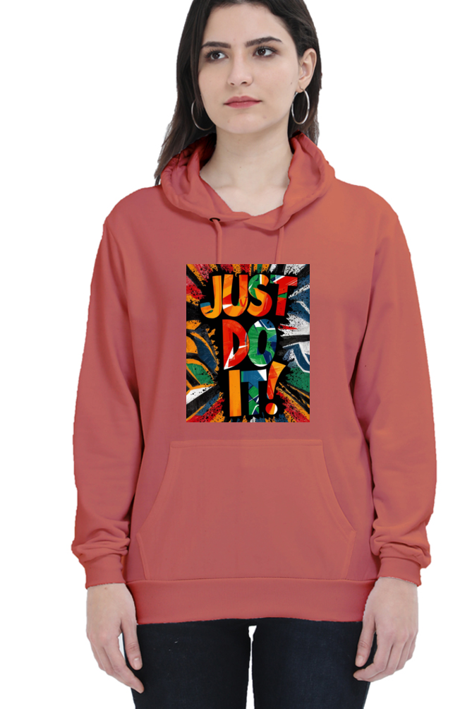 Women's Hooded T-Shirt - "Just Do It" Quote Design