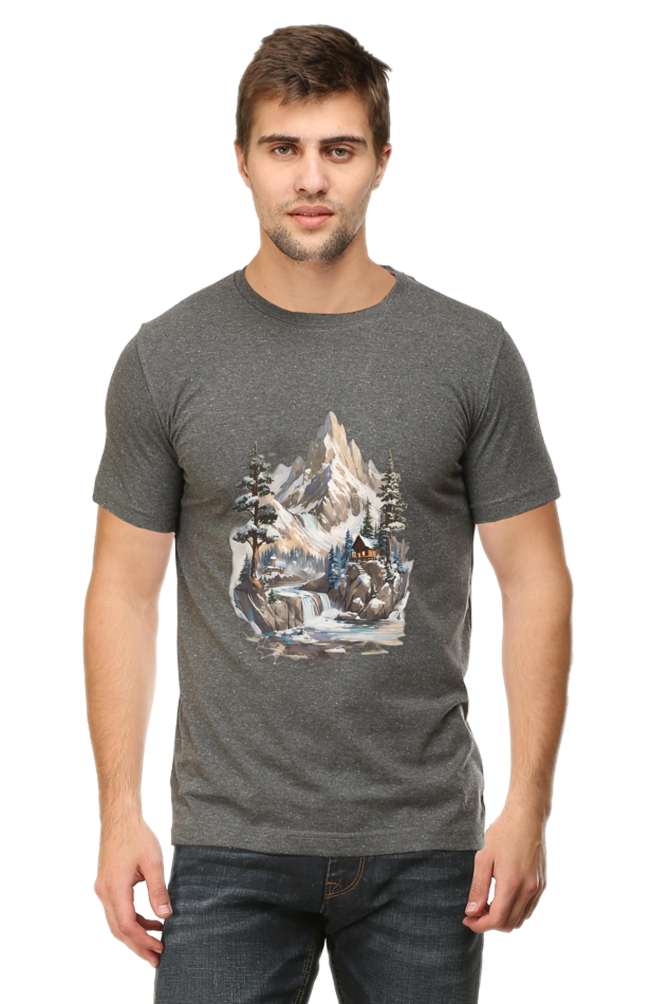 Regular Men's T-Shirt - "Mountain Scenery" Design