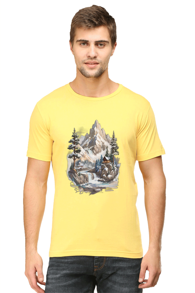 Regular Men's T-Shirt - "Mountain Scenery" Design