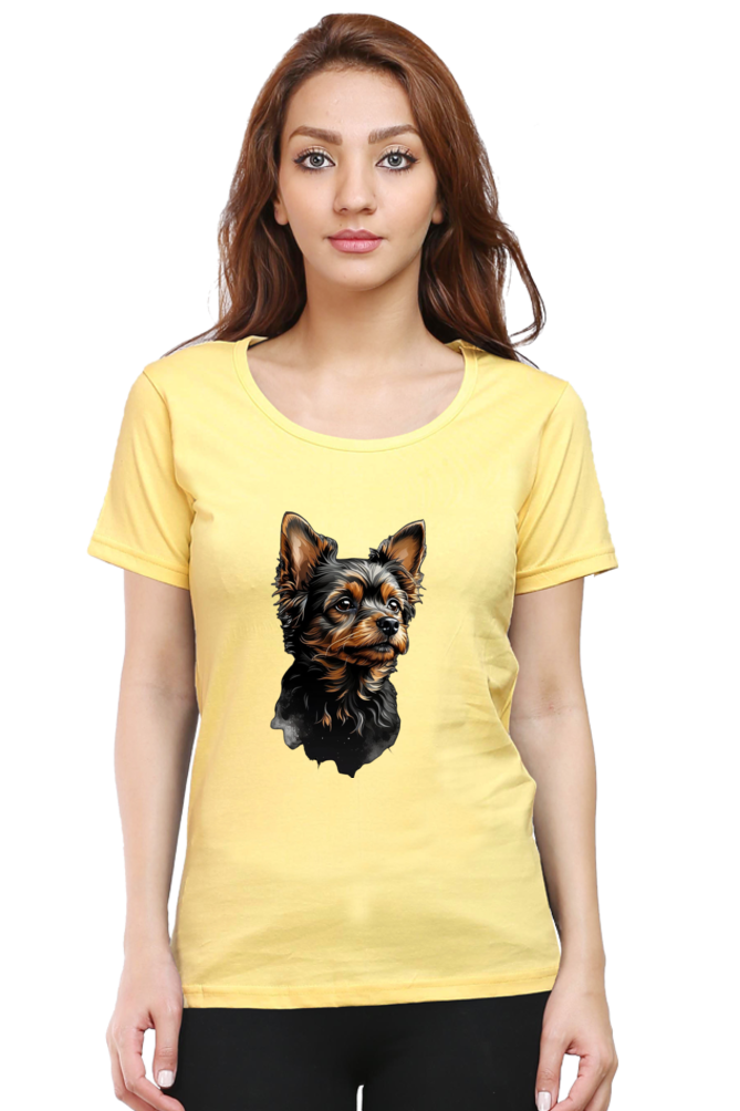 Women's Half Sleeve T-Shirt - Cute Dog Design