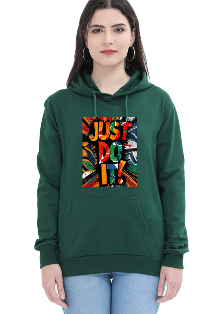 Women's Hooded T-Shirt - "Just Do It" Quote Design