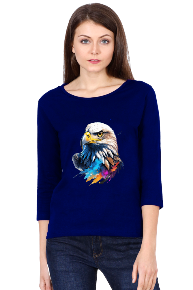 Women's Full Sleeve T-Shirt - "Eagle Modern Art" Design