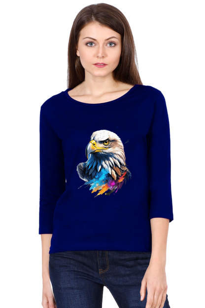 Women's Full Sleeve T-Shirt - "Eagle Modern Art" Design
